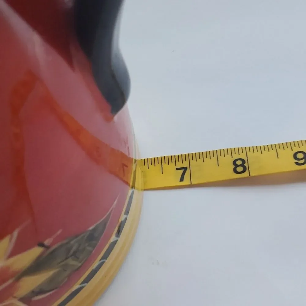 PIER 1 ONE SUNFLOWER PITCHER RED YELLOW BLACK FRENCH COUNTRY COTTAGE HOMEY